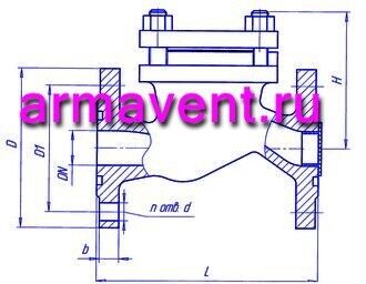 Габаритный чертеж клапана 16нж10п - Компания АрмаВент